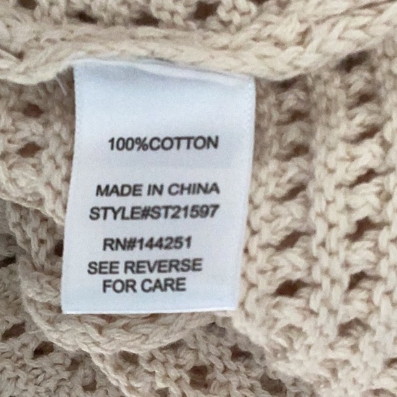 SINCERELY JULES NWT 2 PIECE SET CROCHET FLARE PANTS OFF WHITE WOMENS MEDIUM - Picture 10 of 10